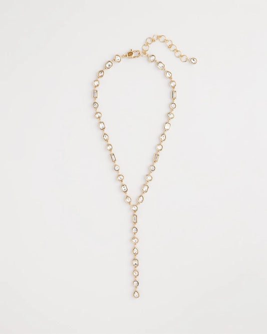 Chico's | Bezel Set Goldtone Y-Necklace/ Gold