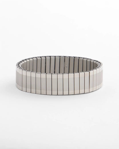 Chico's | Silver Tone Stretch Watchband Bracelet/ Silver