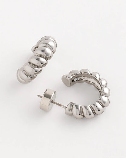 Chico's | No Droop® Silvertone Twisted Hoop Earrings/ Silver