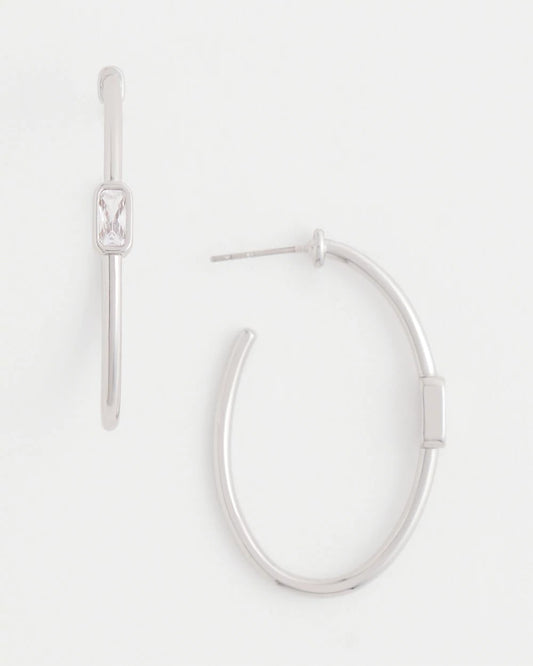 Chico's | Silver Oval Hoop Earrings/ Silver