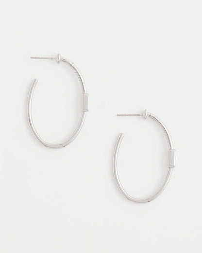 Chico's | Silver Oval Hoop Earrings/ Silver