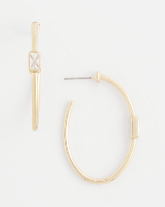 Chico's | Gold Oval Hoop Earrings/ Gold
