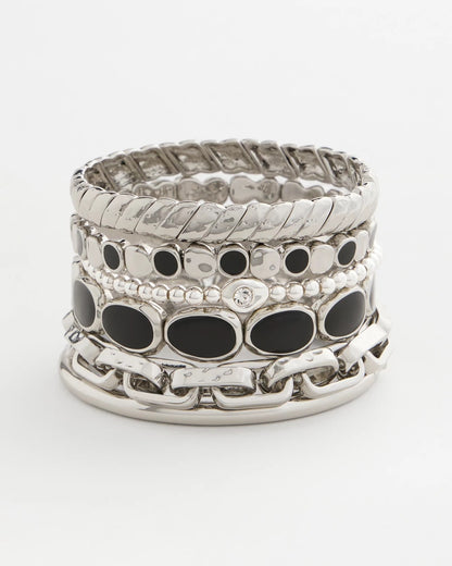 Chico's | Black Mini Circle Stretch Bracelet/ Black