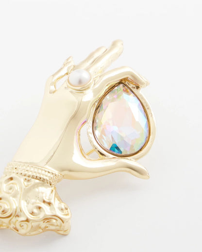 Chico's | Fortune Teller Gem Brooch/ Gold