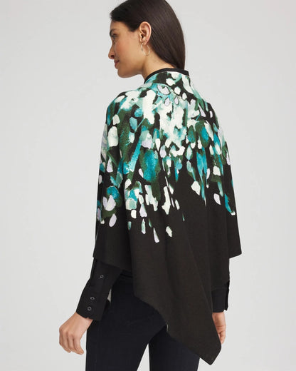 Chico's | Convertible Knit Boatneck Poncho/ Dark Aqua