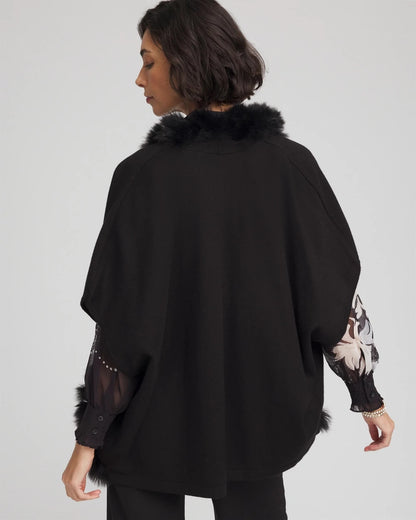 Chico's | Faux Fur Cocoon/ Black