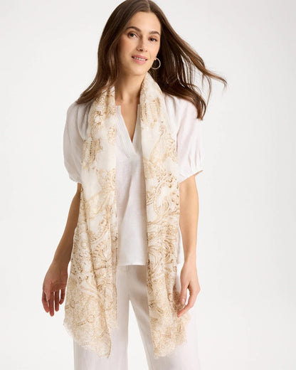 Chico's | Foiled Oblong Scarf/ Neutral