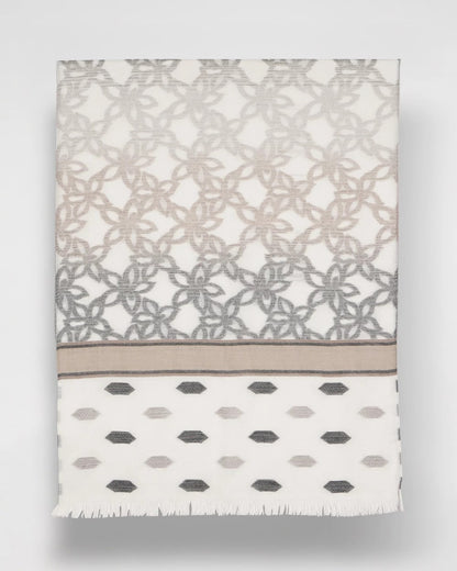 Chico's | Neutral Paisley Polka Dot Oblong Scarf/ Neutral