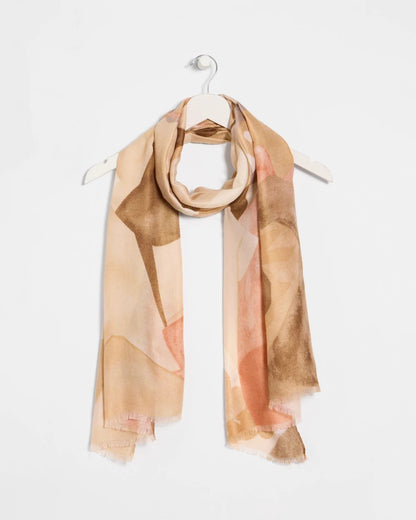 Chico's | Neutral Floral Oblong Scarf/ Neutral