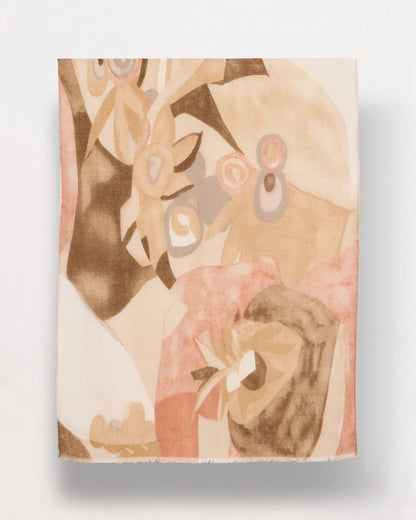 Chico's | Neutral Floral Oblong Scarf/ Neutral