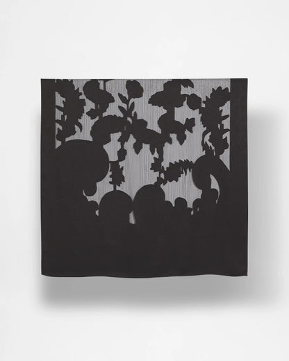 Chico's | Floral Burnout Oblong Scarf/ Black