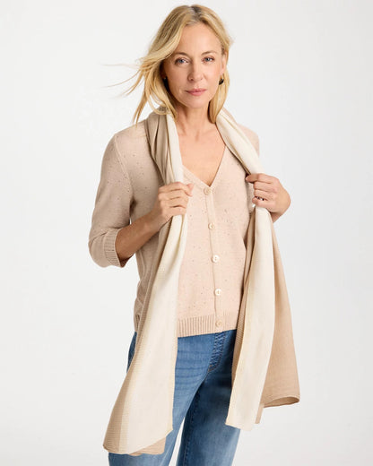 Chico's | Ombre Pleated Oblong Scarf/ Neutral
