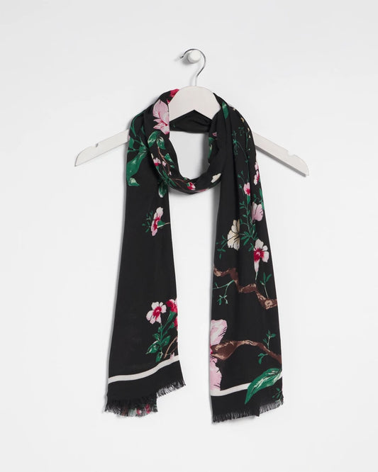 Chico's | Kyoto Bloom Oblong Scarf/ Black