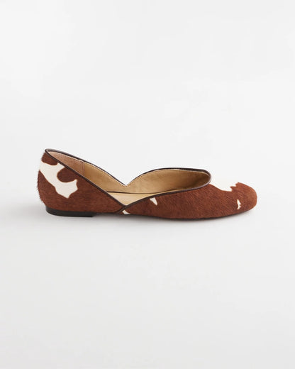Chico's | Sophie Pony Haircalf Leather Flats/ Neutral