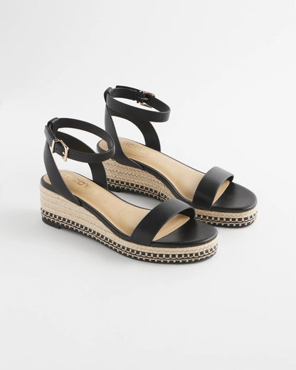 Chico's | Brielle Espadrille Wedge Sandals/ Black
