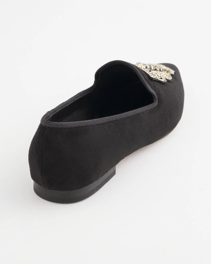 Chico's | Black Microsuede Loafers/ Black
