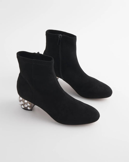 Chico's | Danika Embellished Vegan Suede Boots/ Black
