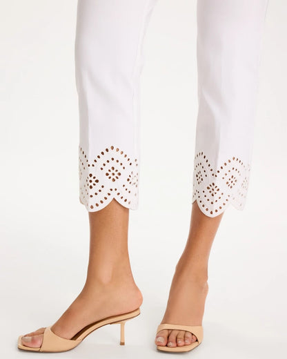 Chico's | Petite Brigitte™ Slim Scalloped Ankle Pants/ Alabaster