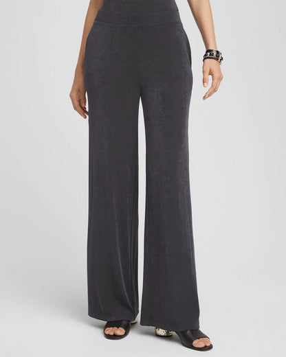 Chico's | Petite Travelers™ Wide-Leg Pocket Pants/ Lavastone