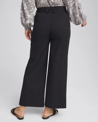 Chico's | Belted Twill Utility Cropped Pants/ Black
