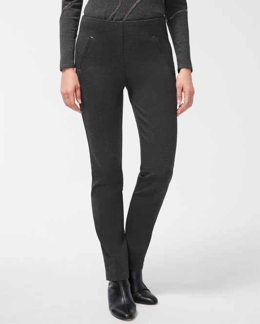 Chico's | Juliet Trim Detail Ponte Pants/ Graphite Heather Gray