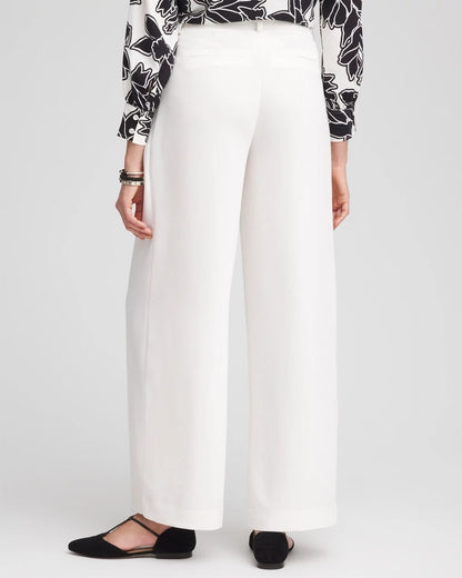 Chico's | Crepe Pleated Relaxed Pants/ Ecru