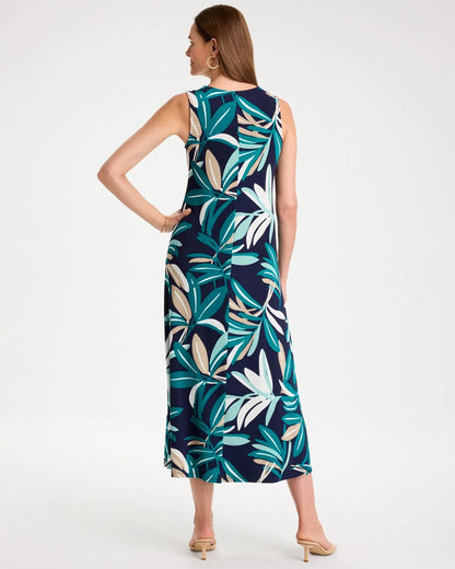 Chico's | Travelers™ Palm Maxi Dress/ Kings Navy