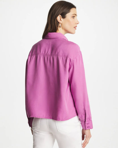 Chico's | Classic Collared Denim Shirt/ Violet Shadow