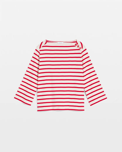 Chico's | Bateau Neck Stripe Top/ Love Letter Red