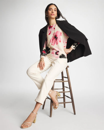 Chico's | Printed Bateau Dolman Pullover/ Sweet Blossom