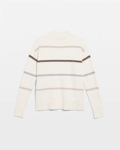 Chico's | Sequined Stripe Pullover Sweater/ English Cream