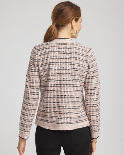 Chico's | Sunset Abstract Sweater Jacket/ Black