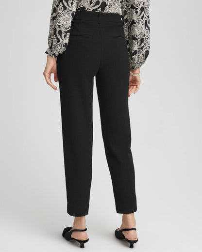 Chico's | Matelassé Slim Tapered Ankle Pants/ Black