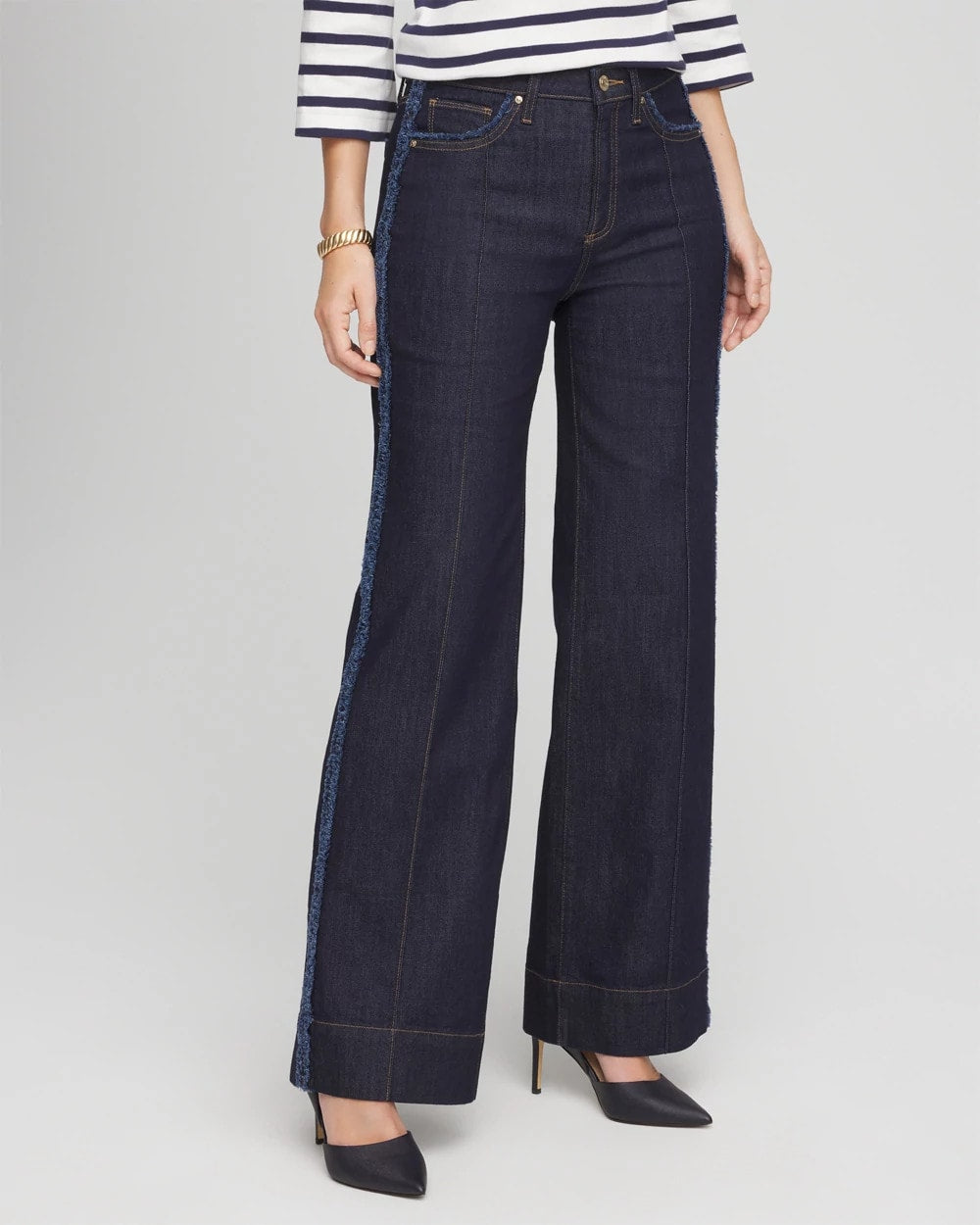Chico's | Frayed High-Rise Wide-Leg Jeans/ Cedar Rinse
