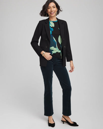 Chico's | Velveteen Pull-On Flared Jeans/ Teal Shadow