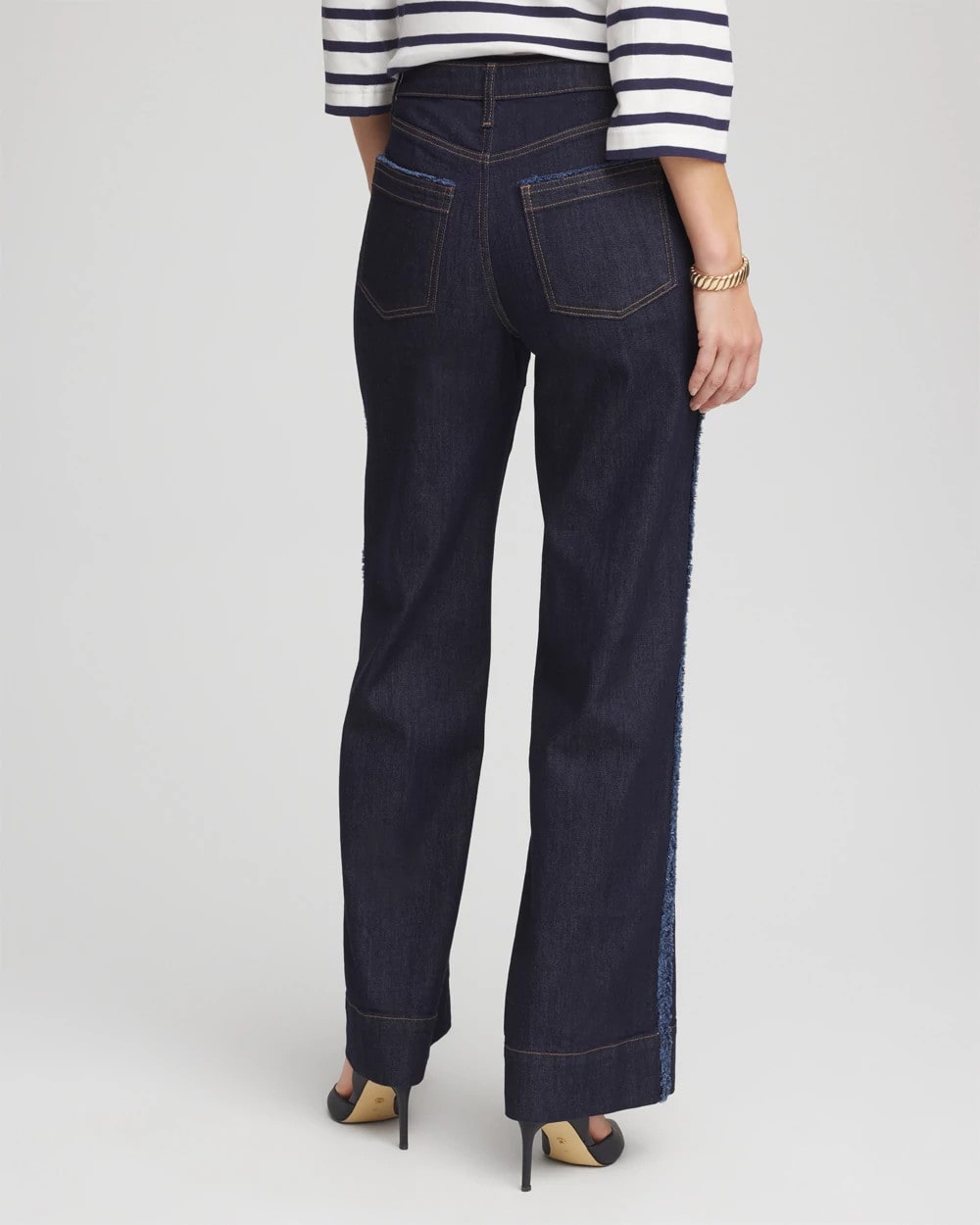 Chico's | Petite Frayed High-Rise Wide-Leg Jeans/ Cedar Rinse