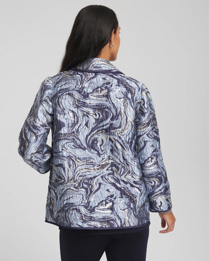 Chico's | Travelers™ Jacquard Swirl Jacket/ Travelers India Ink