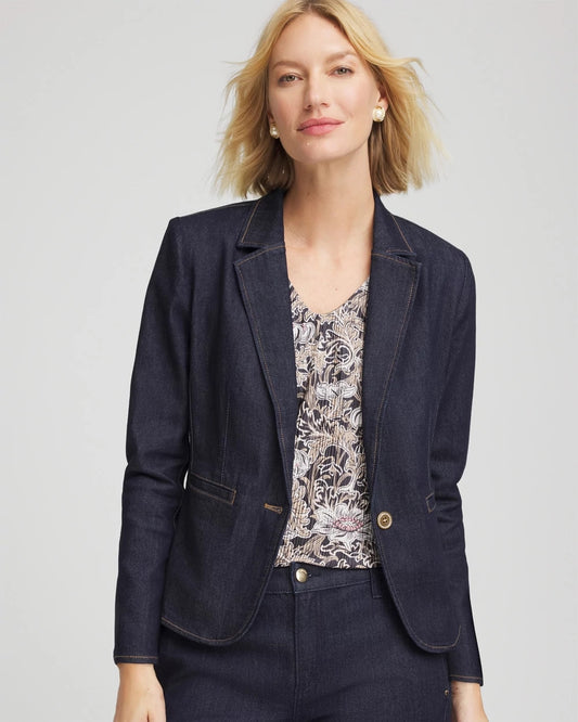 Chico's | Denim Peplum Blazer/ Cedar Rinse