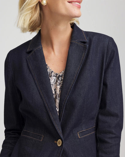 Chico's | Denim Peplum Blazer/ Cedar Rinse