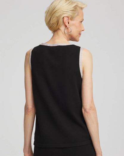 Chico's | Zenergy® Luxe Metallic Trim Tank/ Black
