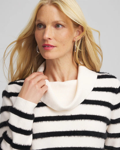 Chico's | Zenergy® Luxe Eyelash Striped Sweater/ Black