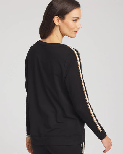 Chico's | Zenergy® Lattice-Trim Pullover Top/ Black