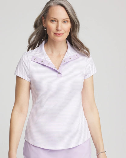 Chico's | Zenergy® Striped UPF Short-Sleeve Top/ Violet Aura