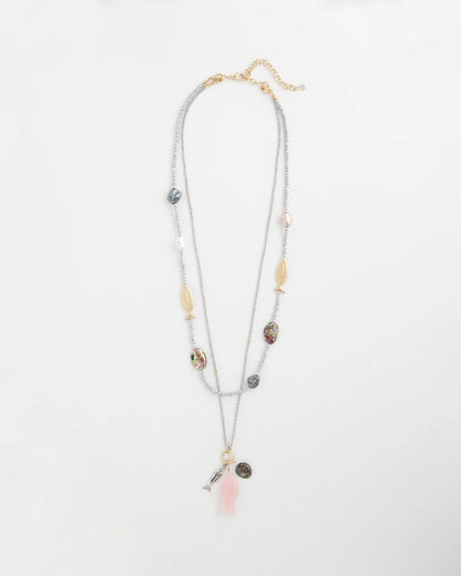 Chico's | Chico's Originals White Jade Ocean Necklace/ Silver