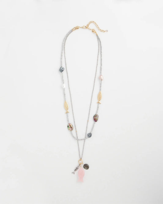 Chico's | Chico's Originals White Jade Ocean Necklace/ Silver