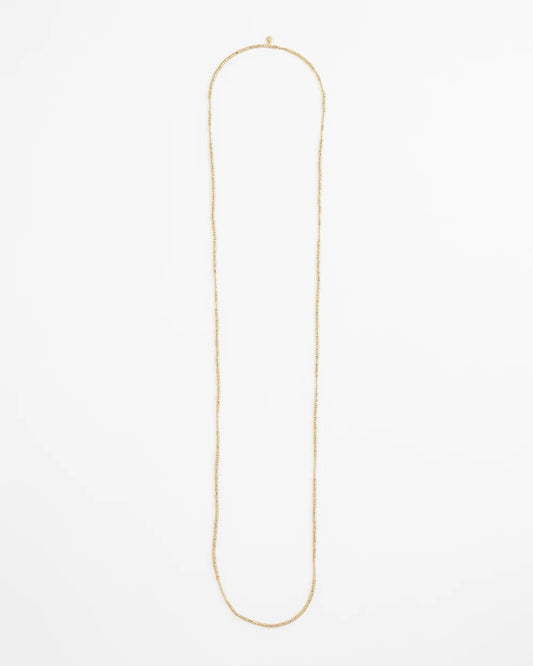Chico's | Long Goldtone Seed Bead Necklace/ Gold