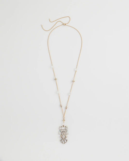 Chico's | Adjustable Opalescent Pendant Necklace/ Pink
