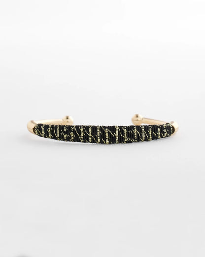 Chico's | Thread Wrapped Cuff Bracelet/ Black/Gold