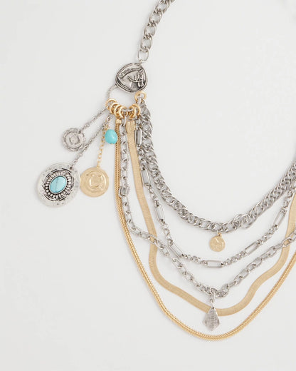 Chico's | Equestrian Mixed-Metal Multistrand Necklace/ Mixed Metals