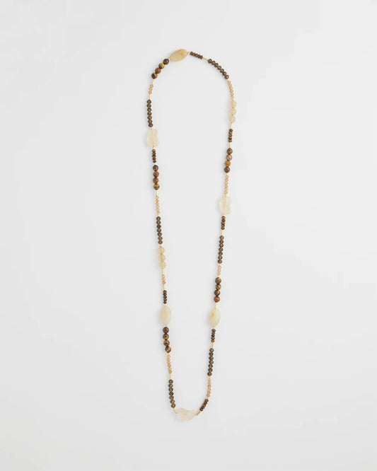 Chico's | Tiger's Eye Single-Strand Necklace/ Neutral